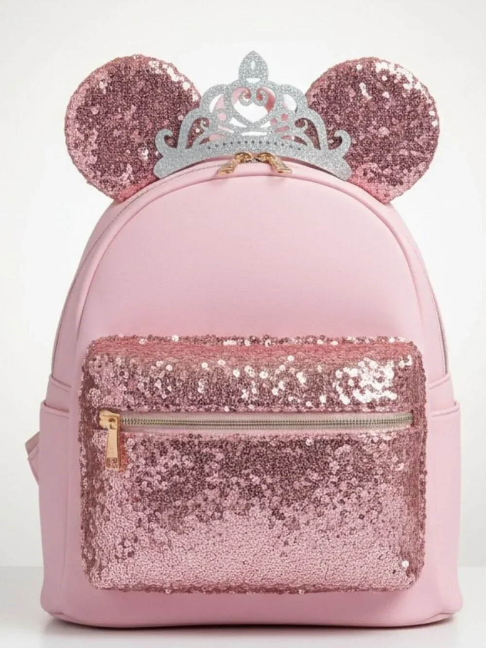 Disney Cruise Line Bibbidi Bobbidi Boutique Pink Sequin Mini Backpack *RARE**